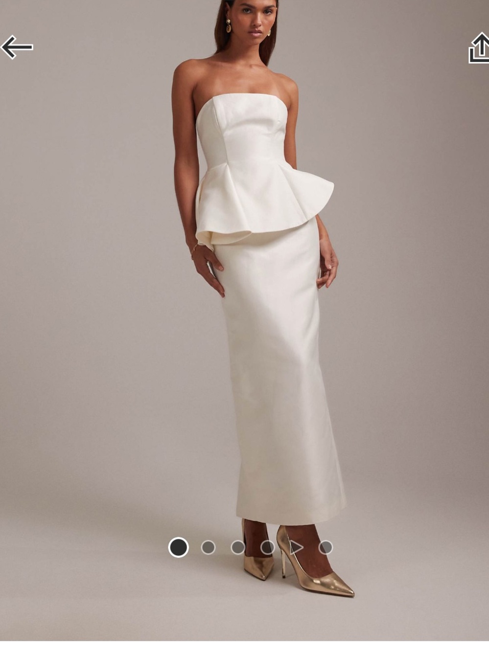 ASOS DESIGN structured overlay wedding dress with pencil skirt in ivory
